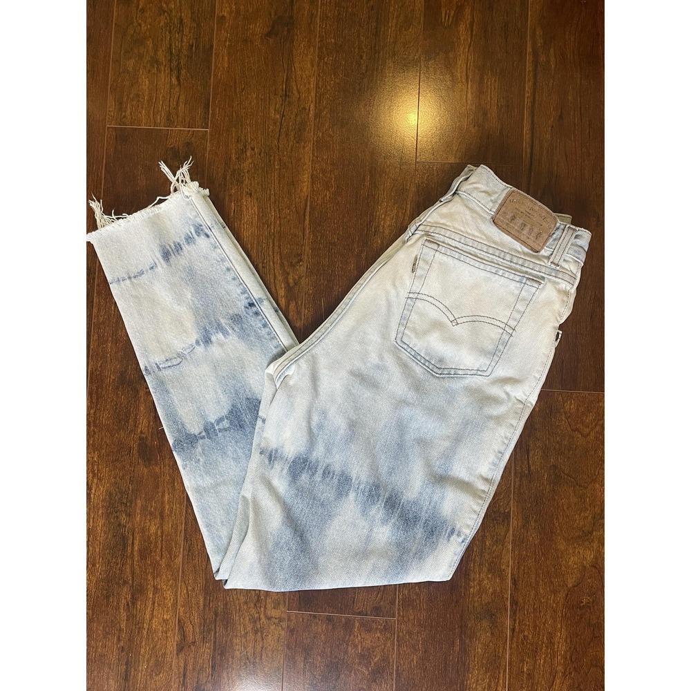 Vintage Levis 901 Jeans Womens 9 Bleach Wash High Rise Tapered Made USA 90s
